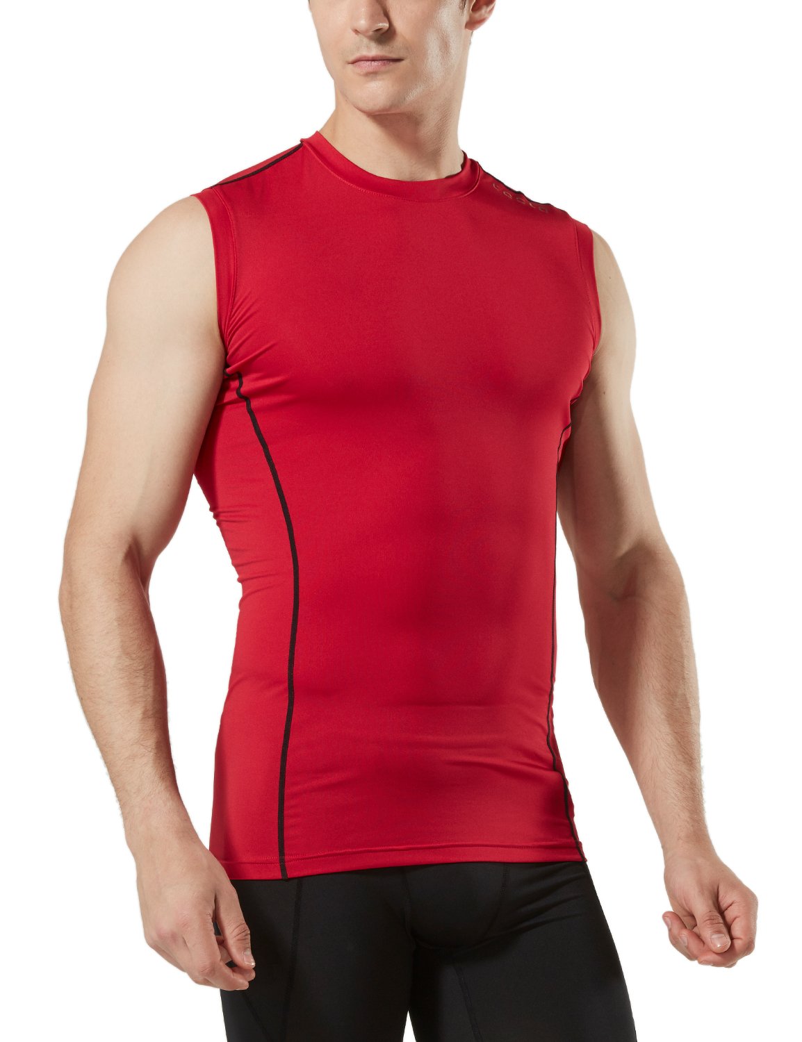 TSLA Men's R Neck Sleeveless Muscle Tank Dry Compression Baselayer
