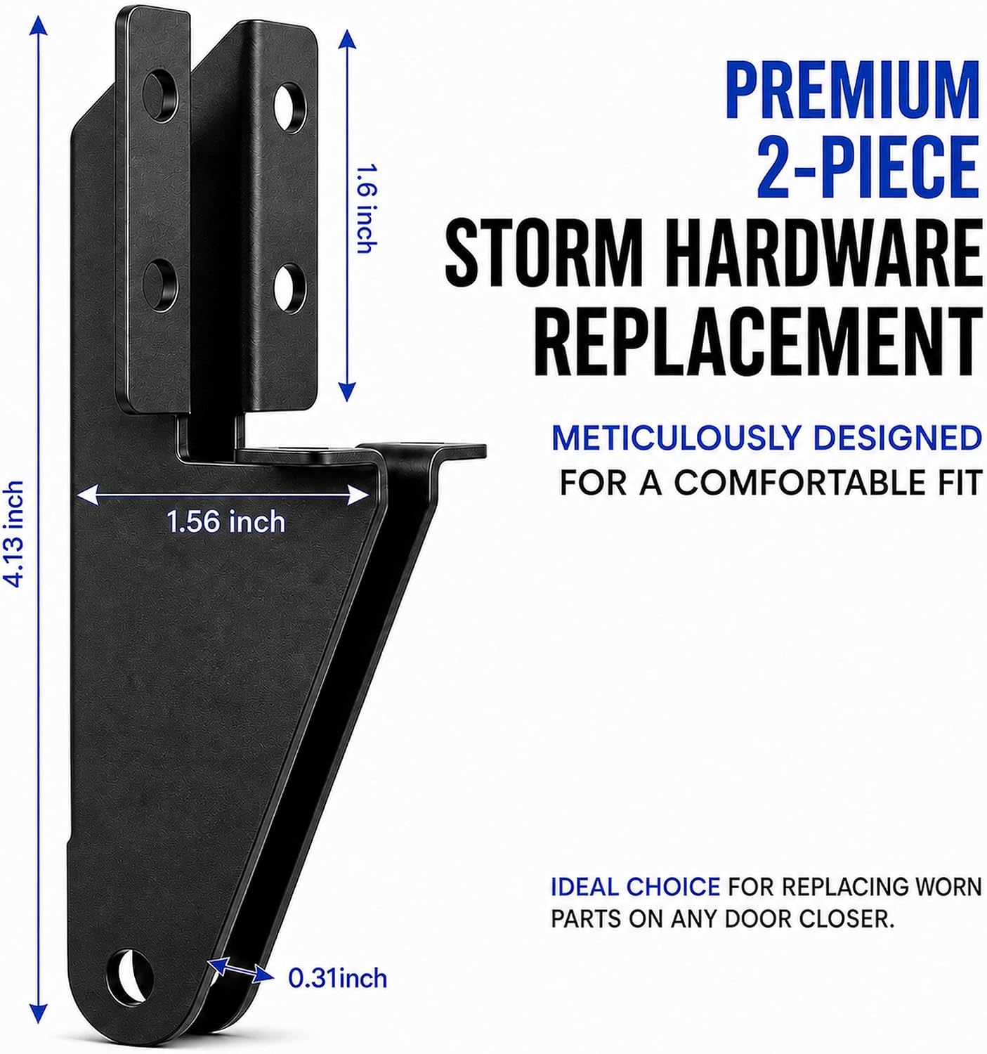 2-Pack Metal Jamb Brackets for Screen Door Closer, Storm Door Closer Replacement Hardware, High-Strength Wear-Resistant Repair Parts, Easy Installation