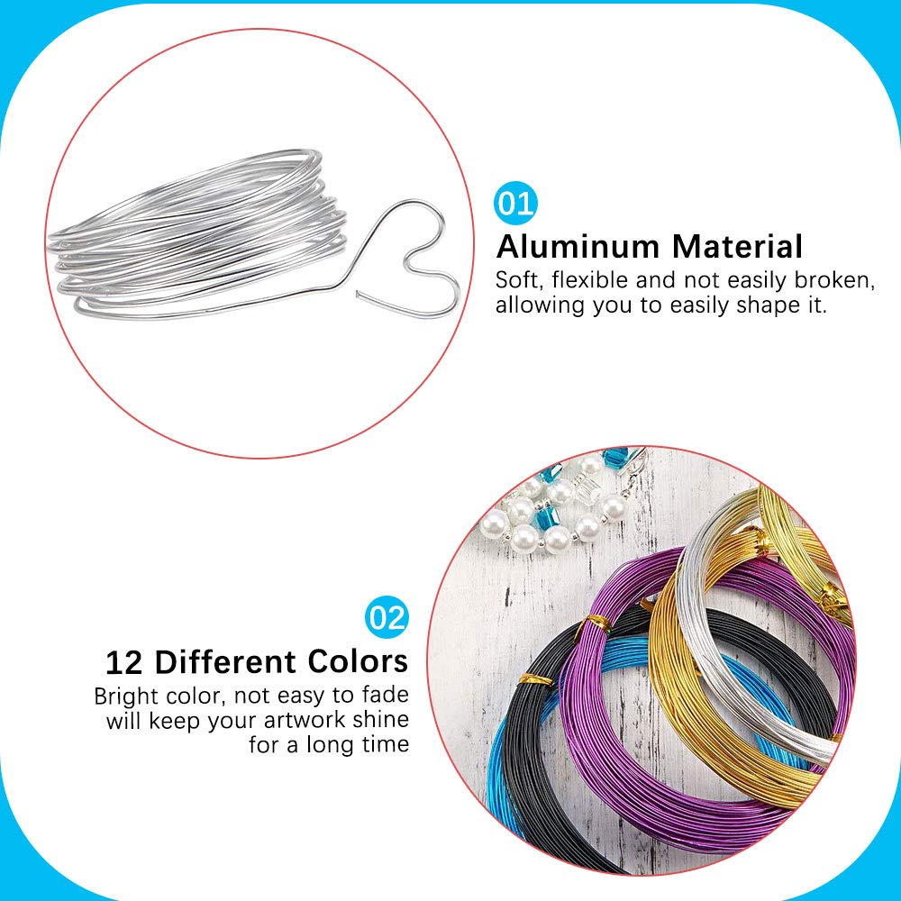 Foraineam Aluminium-Basteldraht 0,8mm – 25 Farben, Je 15m, Flexibel Für Schmuck & Deko