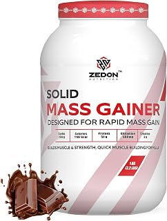 Zedon Nutrition Solid Mass Gainer Whey Protein Powder, Whey Isolate & Concentrate 51g Protein, (Chocolate, 1 KG) Price In India