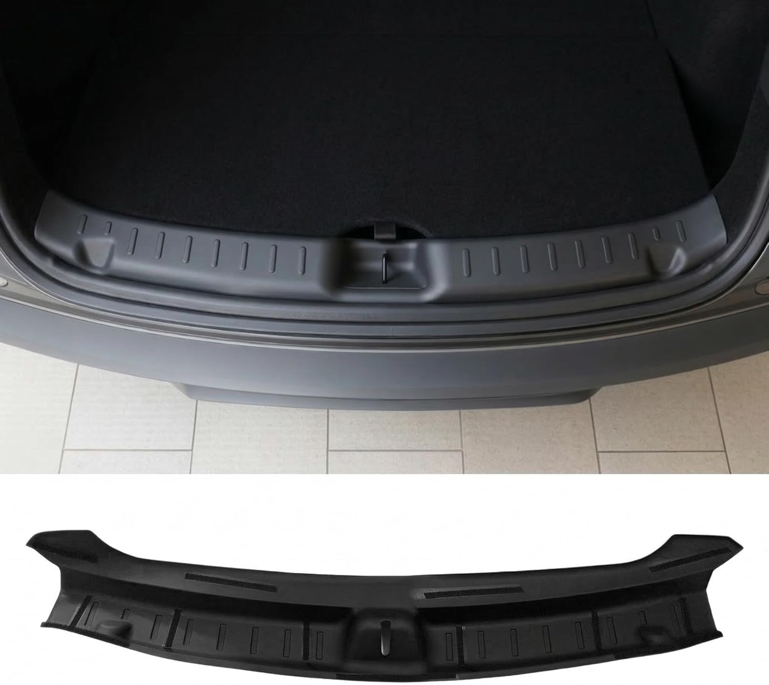 NINTE Rear Trunk Sill Protector Guard Cover Interior Bumper Protector Compatible with 2025-2026 Tesla Model Y Juniper Models TPE/ABS Matte Black