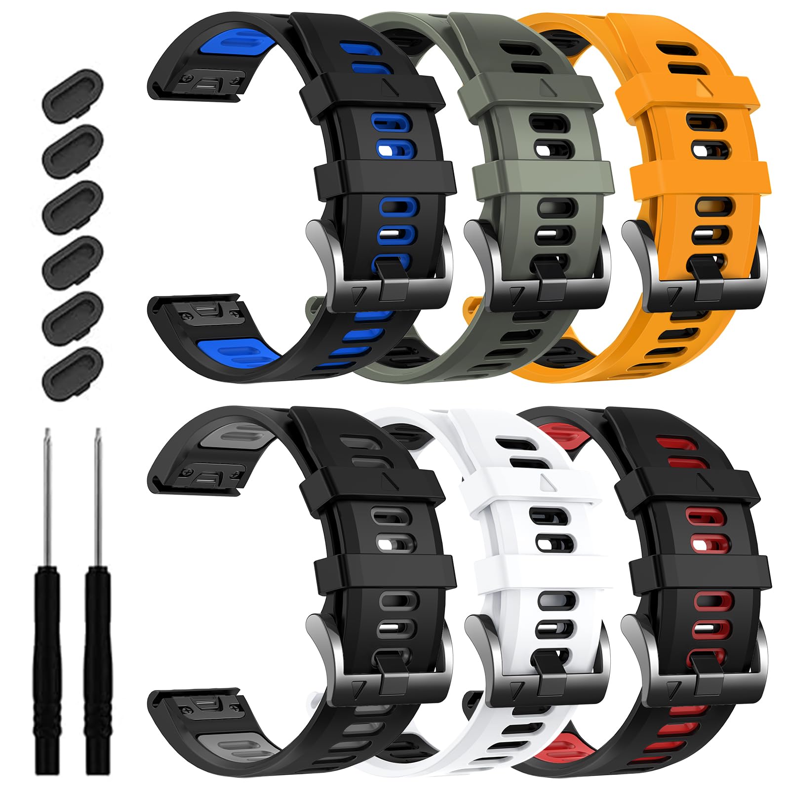 EZMVZKU 22mm Quickfit Cinturino per Garmin Fenix 8 AMOLED 47mm/Fenix 7/7 Pro/6/6 Pro/5/5 Plus,Silicone Cinturino di Ricambio Sportivo per Forerunner 965 955 945/Approach S70/tactix 8 47mm/quatix 7/6
