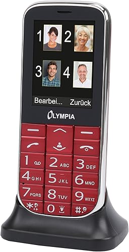Olympia 2220 Joy Cellulare per anziani  tasti grandi  pulsante emergenza  telefono con tasti grandi  adatto per anziani  pensionati senza contratto  telefono per et   con tasti   colore  Rosso