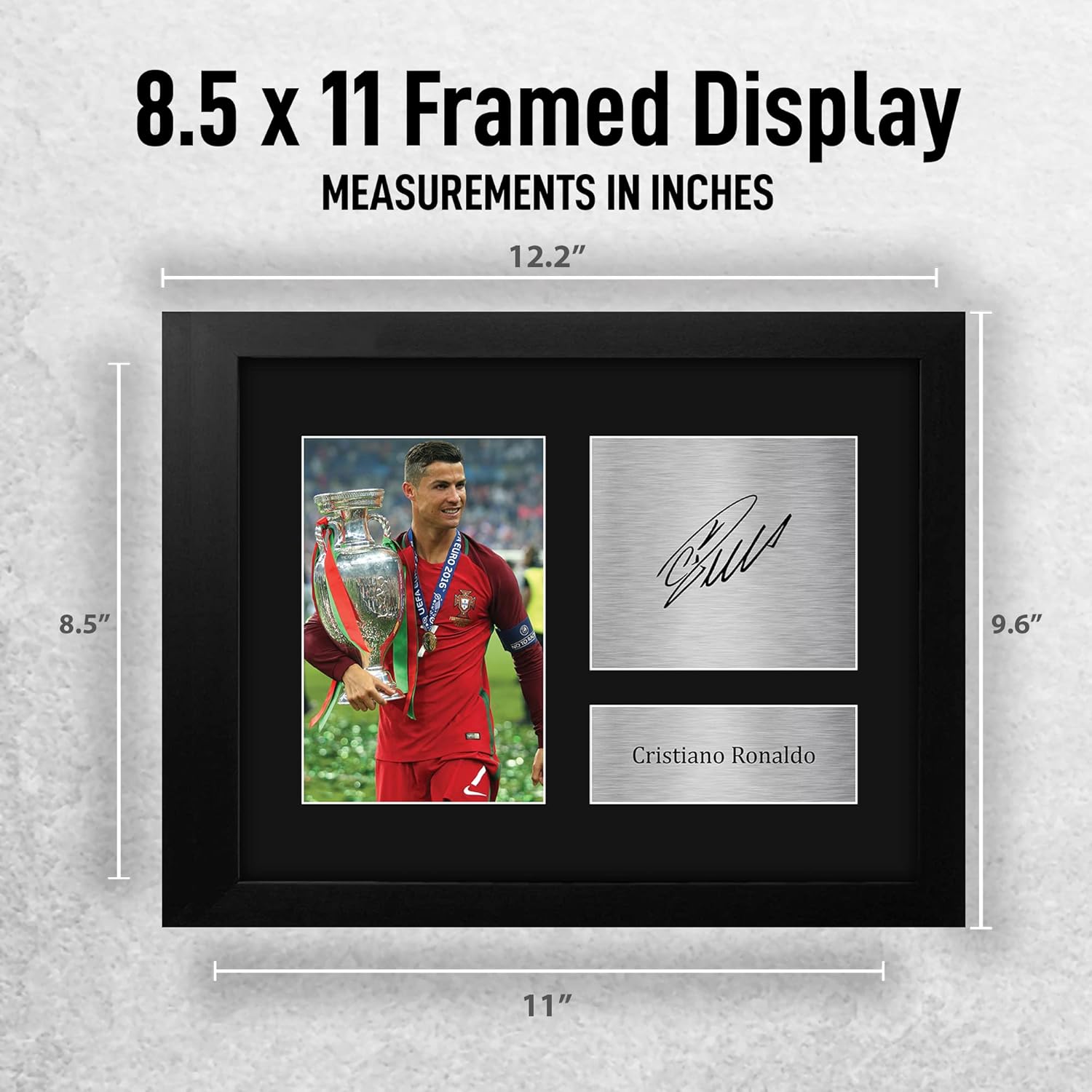 HWC Trading USL Framed Cris Ronaldo Gifts Printed Signed Autograph Picture for Soccer Fans and Supporters - US Letter Size