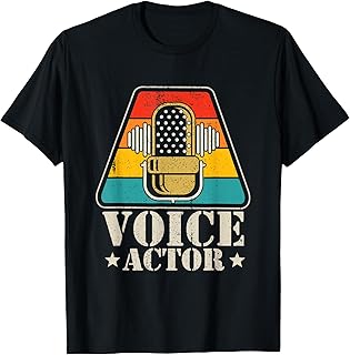 Voice Actress & Voice Actor Gift Tee Unisex-Adults & Unisex-Kids Retro Vintage Voice-Over Artist / Voice Acting T-Shirt Black Small Short Sleeve T-Shirt