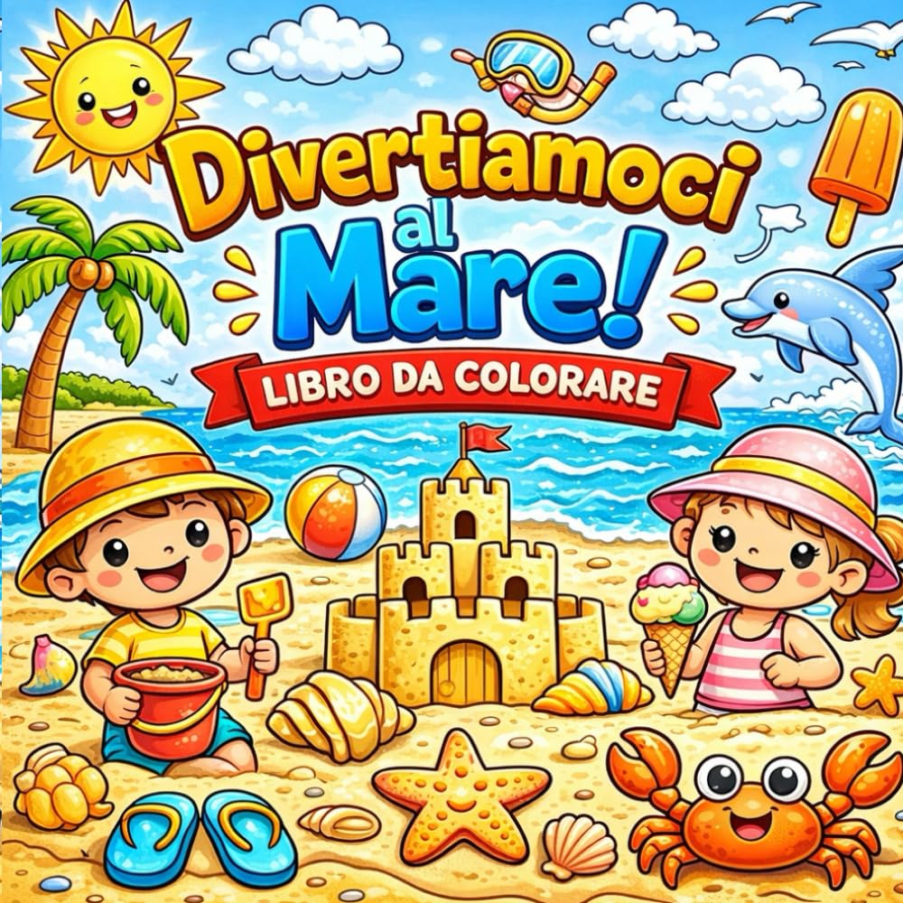Divertiamoci al Mare!: Libro da colorare per bambini – Spiaggia, mare, sole e divertimento estivo