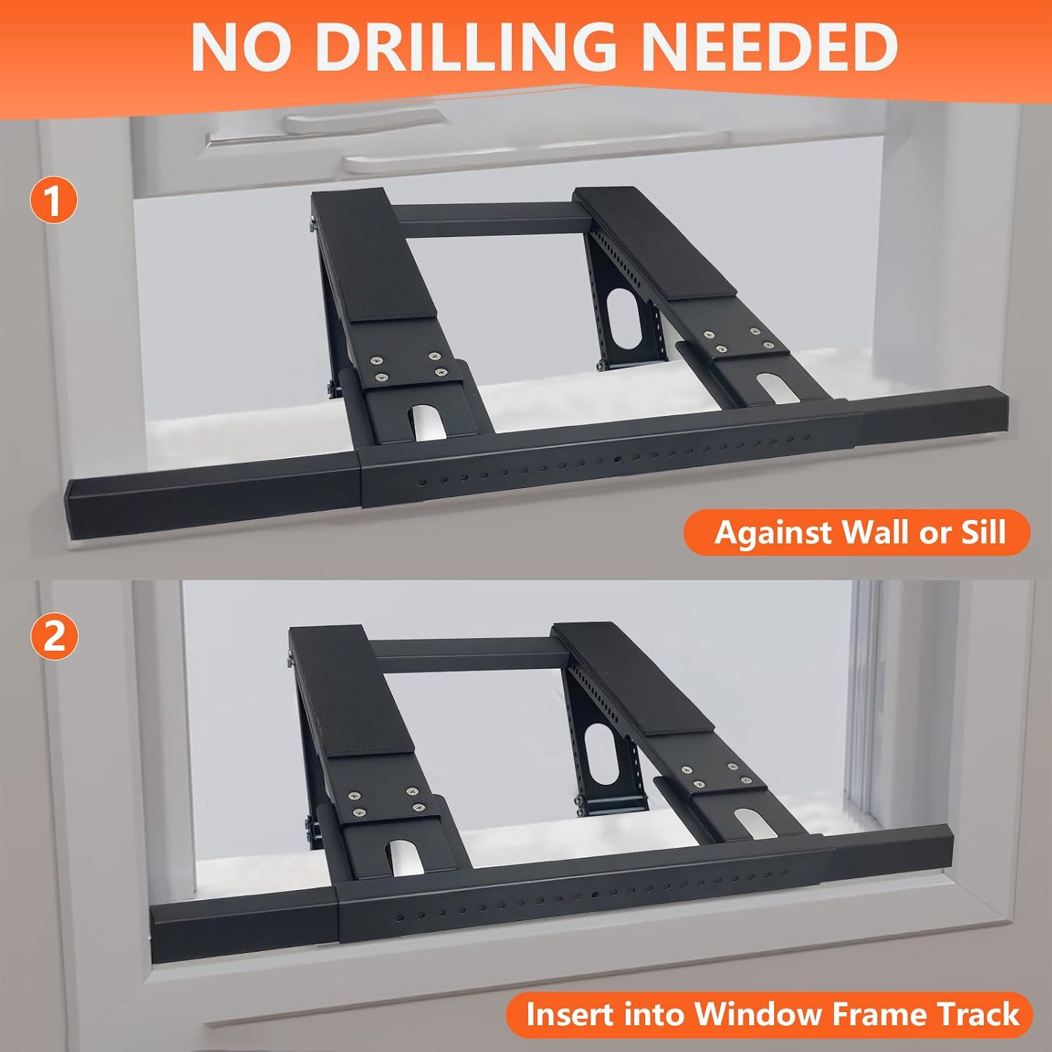 Air Conditioner Bracket for Window, No Drilling Window AC Bracket, Support up to 300lbs，Black