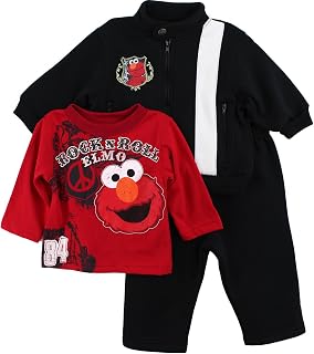 Sesame Street Baby Boys' Rock and Roll Elmo Set, Black, 12 Months Price In India