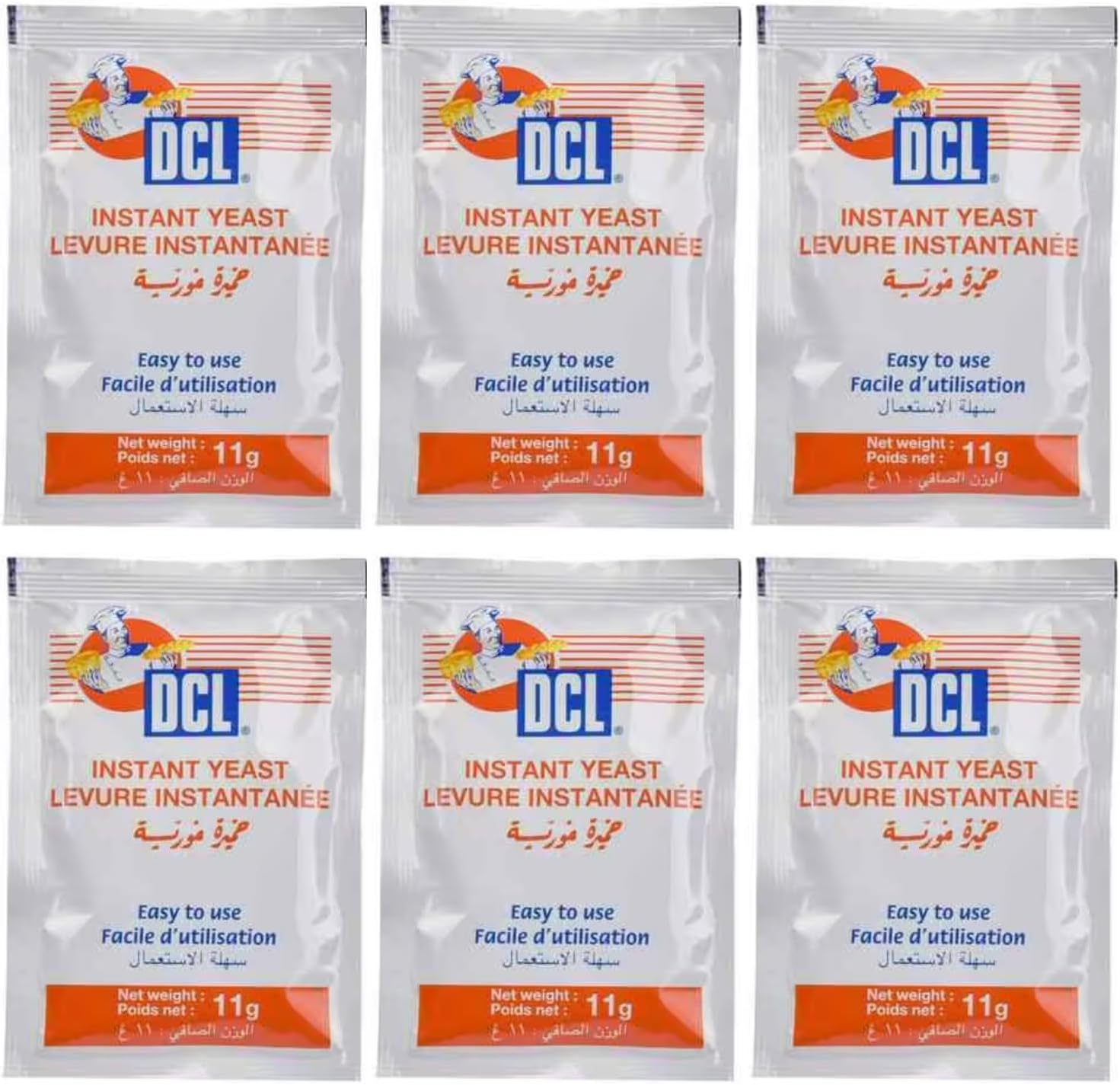 DCL Instant Yeast, 11g (Pack of 6) Imported