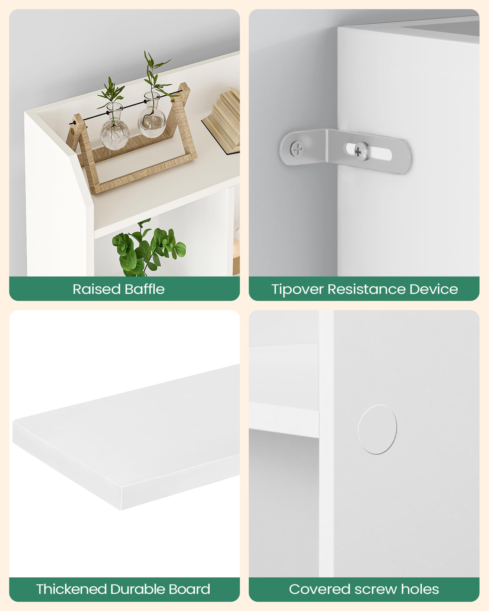Hzuaneri Libreria de 6 Niveles, Estanteria para Libros de 10 Cubos, 24 x 80 x 170 cm, para Oficina, Salón, Estudio, Blanco BC22803X