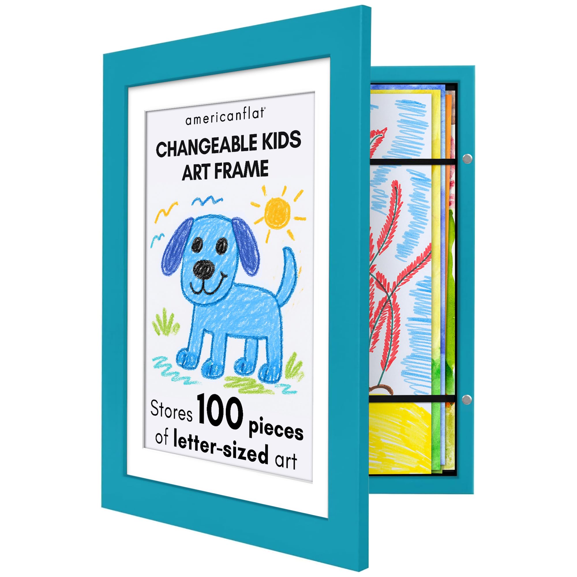 Americanflat 8.5x11 Changeable Kids Art Frame - Aquamarine