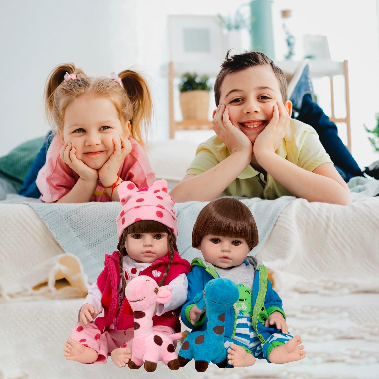 Imagem frontal em ambiente interno claro com móveis simples.