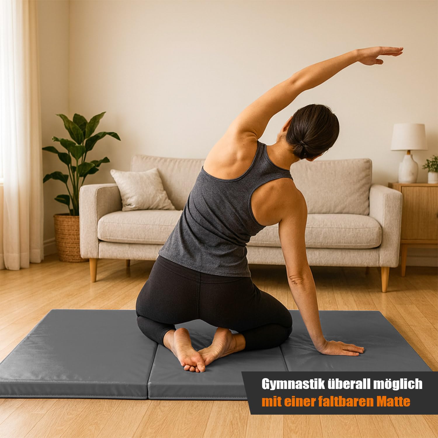 Faltbare Turnmatte 180x60 Weichbodenmatte Klappbar Dicke Gymnastikmatte 5 cm Sportmatte Fitnessmatte Rutschfest Yogamatte für Zuhause & Reise Klappmatratze