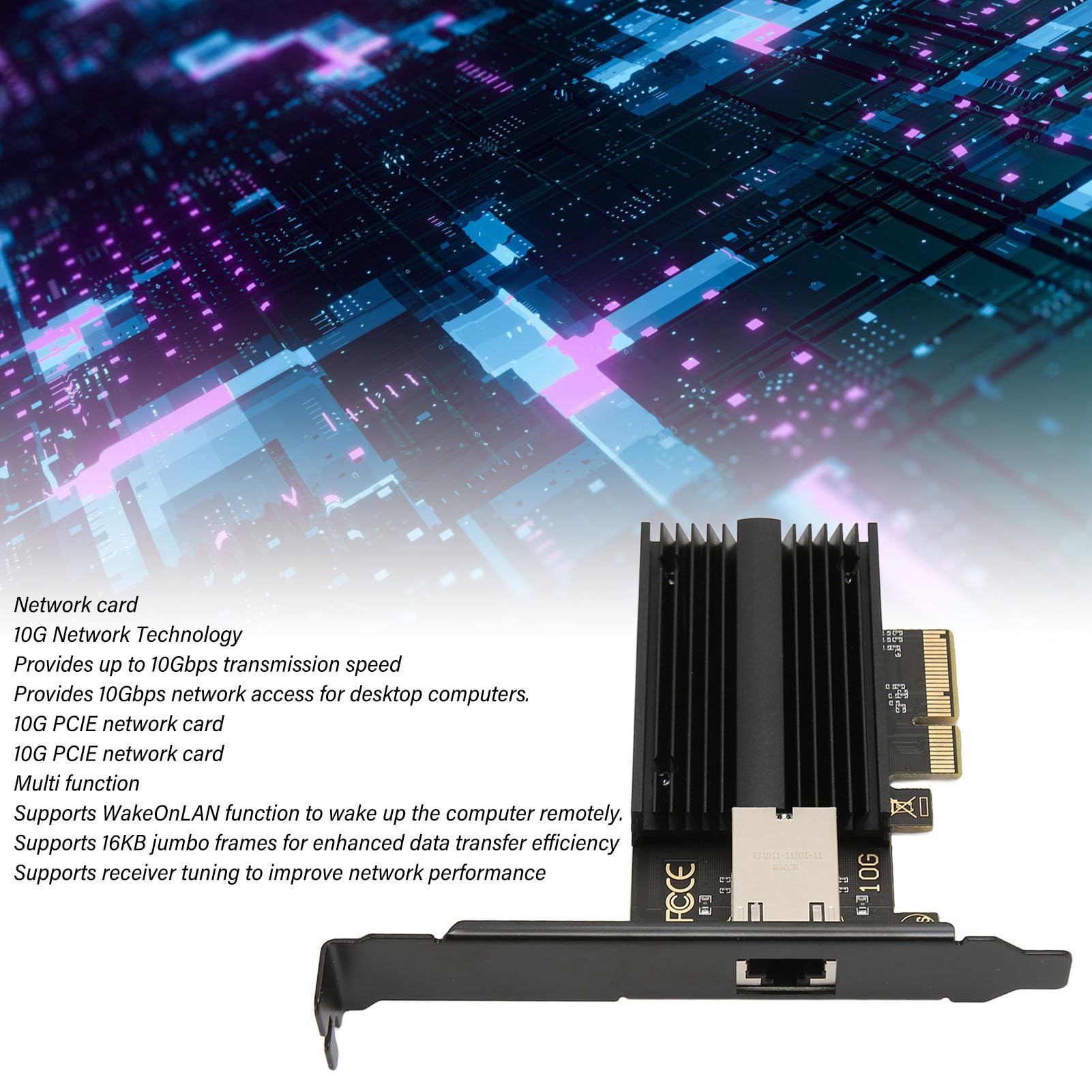 Adapter Sieciowy 10 Gigabit PCIe, Jednoportowy Adapter Sieciowy AQC113C 10G, Adapter Ethernet Adapter Sieci Konwergentnej do Serwerowni Internetowej w Biurze