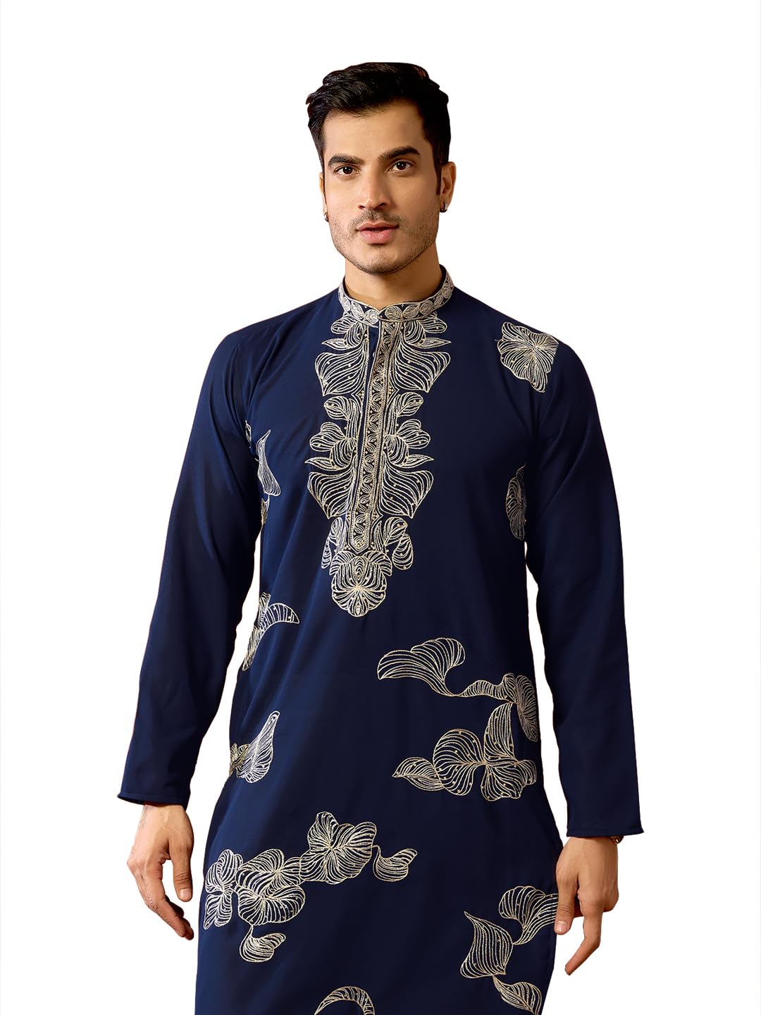 Men's Black Viscose Kurta with Sequin Detailing || ONLY Kurta-picture-25