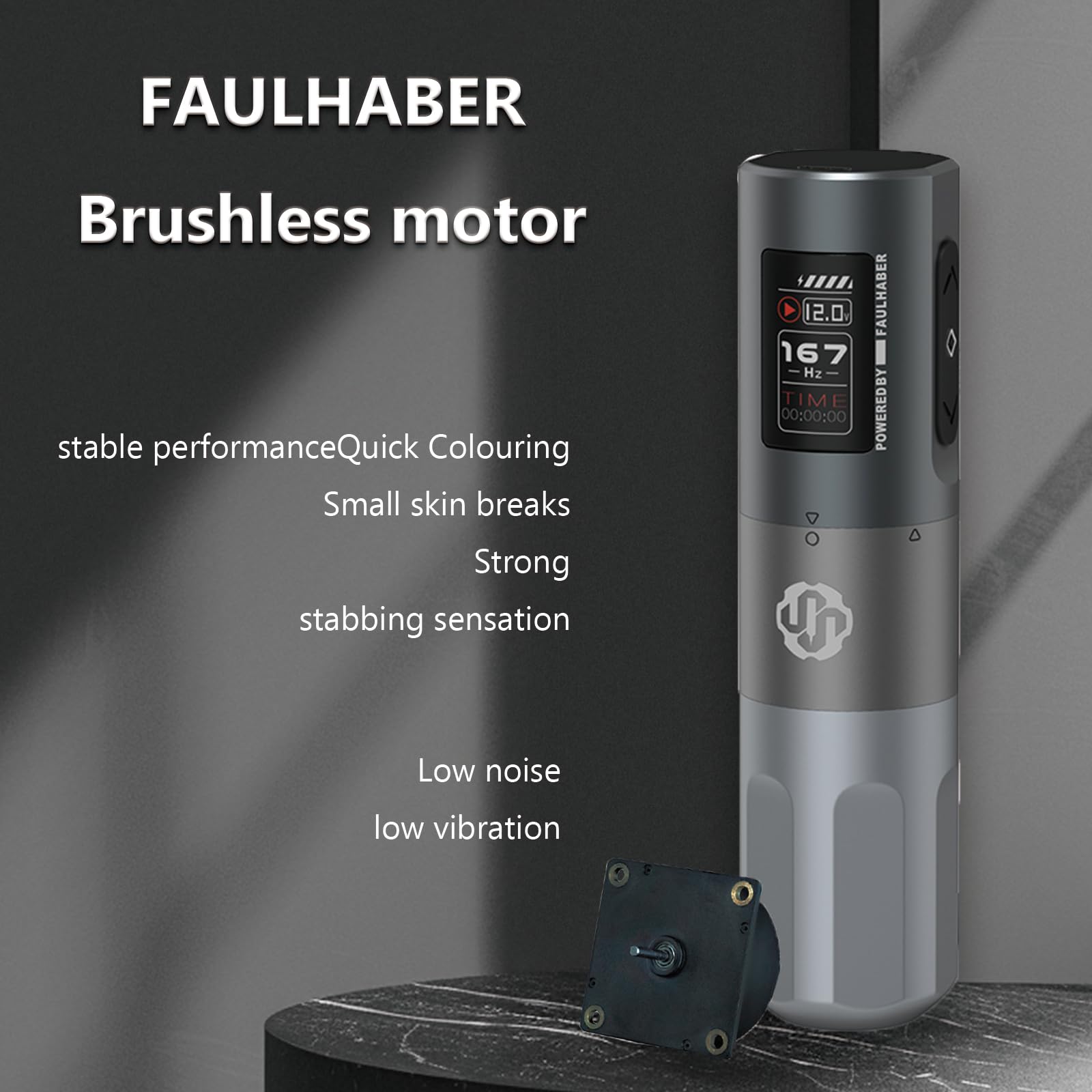 Ai-tenitas Wireless Tattoo Machine, Rotary Tattoo Machine with Faulhaber Motor,2000mah Battery,Tattoo Equipment Supplies for Professional Artists and Tattoo Beginners (4.0mm stroke single machine)