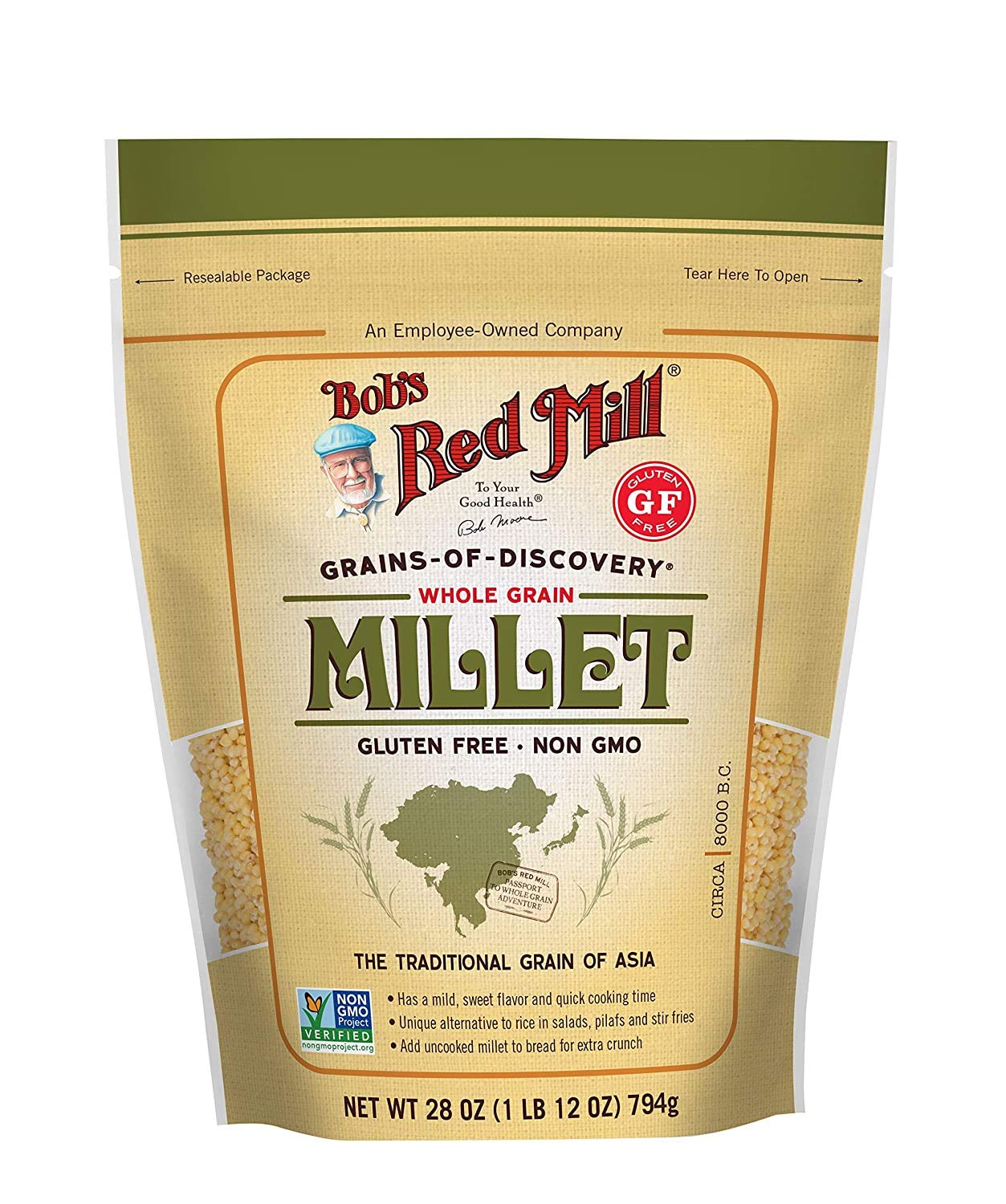 Bob's Red Mill Whole Grain Millet, 28 OZ (Pack of 3)