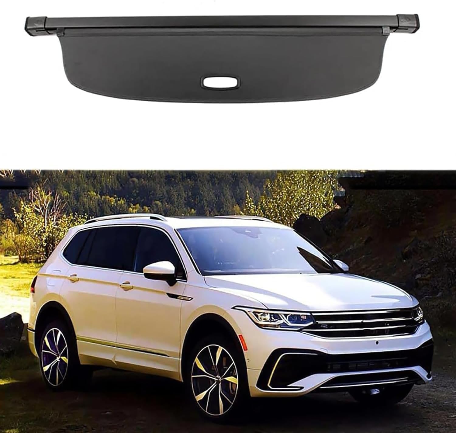 BINNXC Car Retractable Trunk Parcel Shelf for V.W Tiguan 2010-2024, Waterproof Retractable Rear Luggage Cover, Rear Boot Cargo Cover Accessories