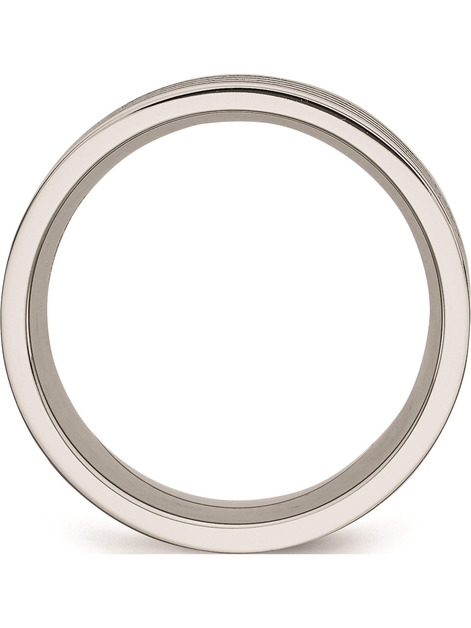 Chisel Stainless Steel Brushed Black Rubber 10.00mm Ring (Width=10)