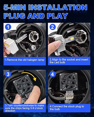 Miniatura 5 de SUPAREE Bombillas LED D1S D1R, 30000 lúmenes, 150 W, 600 % de brillo, Plug and Play, bombillas de repuesto HID, 6500 K blanco frío, paquete de 2