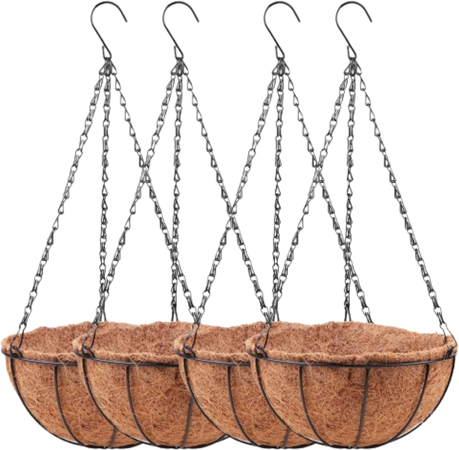 LaLaGreen Hanging Baskets for Plant Outdoor 4 Pack, 16