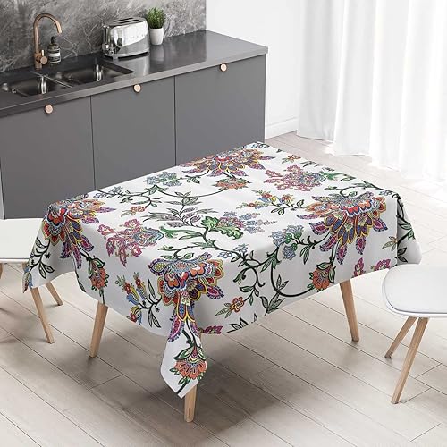 Vista 24 de Mantel Redondo para mesa de 4 sillas, diseño retro 60S 70S y 70S, decoración para comedor, 30 x 30 pulgadas