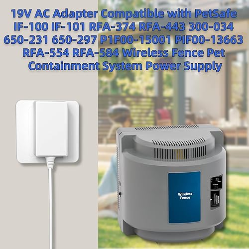 Miniatura 4 de Adaptador de CA de 19 V compatible con PetSafe WirelessFence Cable de alimentación compatible con PetSafe IF-100 PIF-300 300-034 RFA-443 IF-101