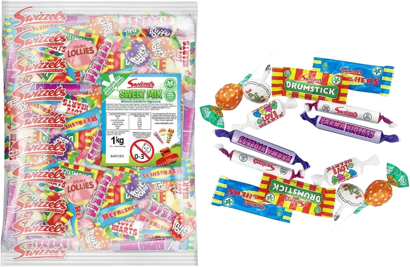 VIMIX Swizzels Sweet Mix Bag 01kg Trick or Sweet Christmas 01 kg Bulk