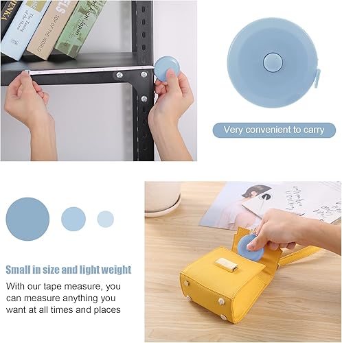 Miniatura 6 de Cinta métrica retráctil, cinta métrica de tela, cinta métrica de costura pequeña de 60 pulgadas para manualidades, enfermería, viajes médicos