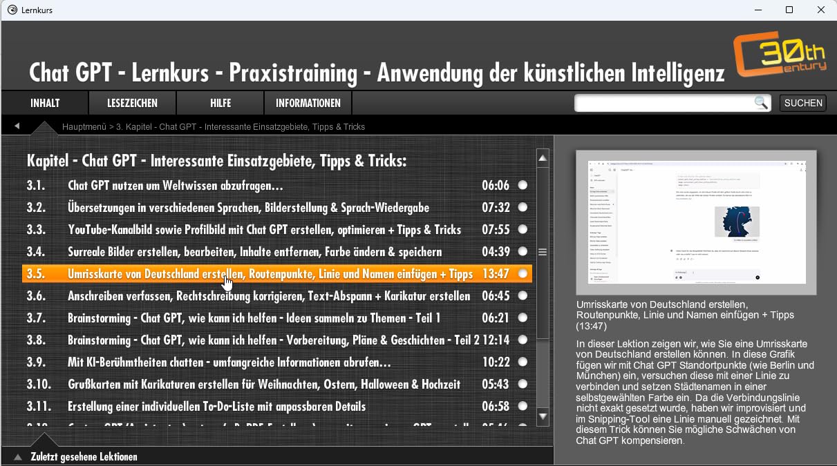 ChatGPT Video Lernkurs Kompendium - Workshop 21 Kapitel Deutsch - Einsteiger Fortgeschrittene und Profis - Beruf und Privat - Tipps und Tricks