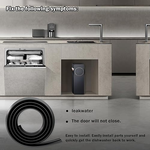 Miniatura 6 de W11196317 Reemplazo de sello de junta de puerta de lavavajillas compatible con lavavajillas Whirlpool Kenmore reemplaza AP6327300 WPW10112096
