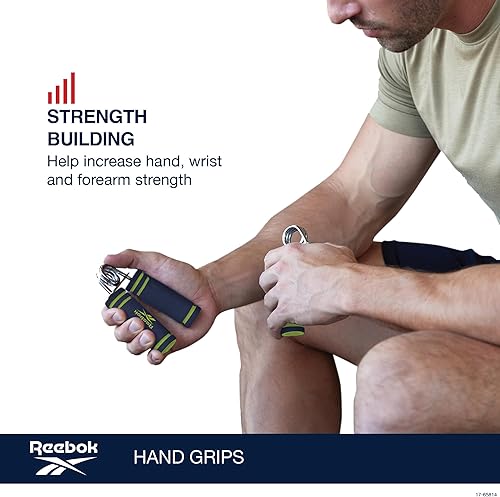 Miniatura 3 de Reebok - Paquete de 2 agarres de mano, muñeca en espiral de resorte, dedos y antebrazo con asas de espuma suave, mejora la fuerza de agarre, agarre