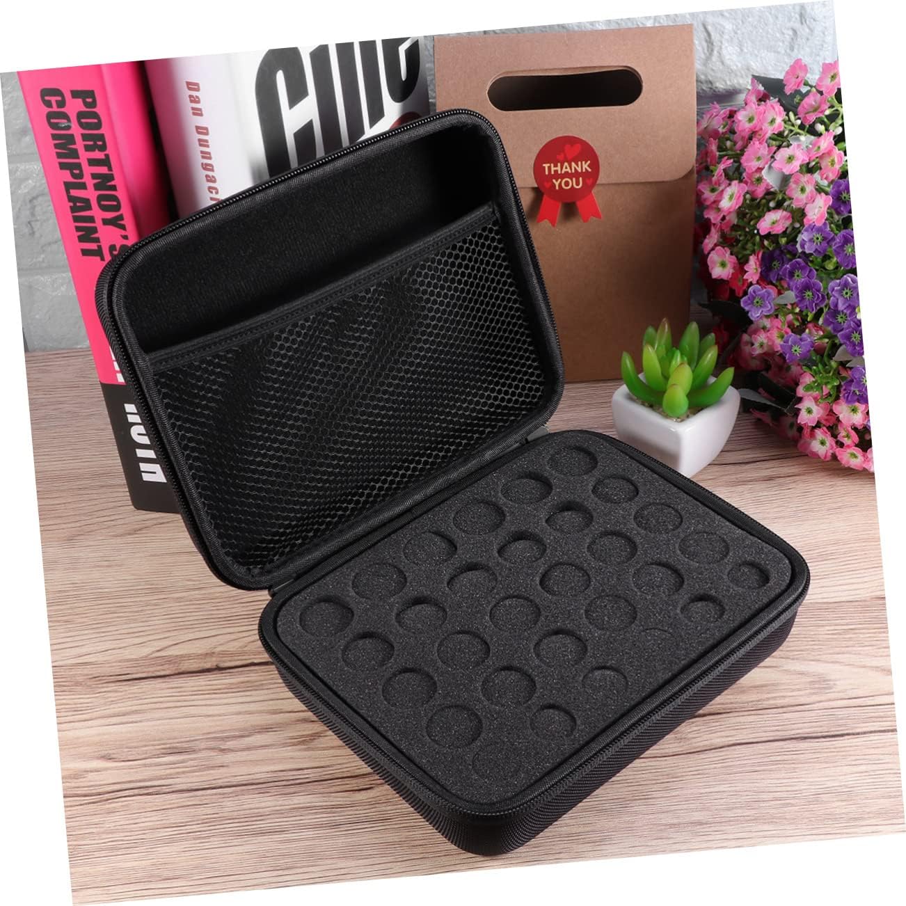 Didiseaon 2pcs Slot Eva Carrying Case for Bottles Storage Bag Strong Zipper for Travel and