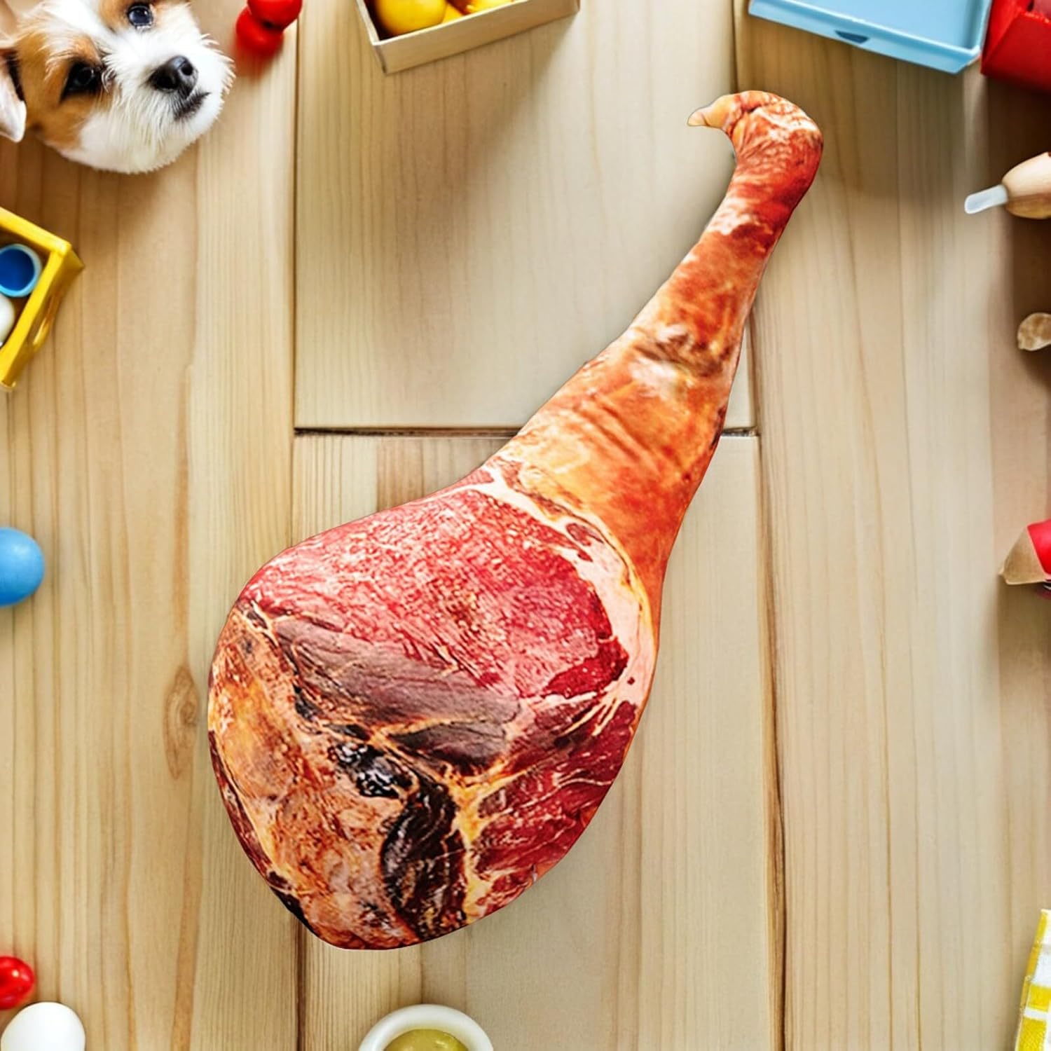 Holibanna Simulation Hotdog Pillows - 3D Funny Food Plush Stuffed Toy Realistic Ham Shape Throw Pillow Back Cushion Decoration for Office Home Decor