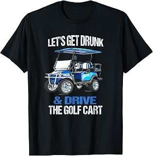 FUNNY AND FUN GOLFING Men's Golf Cart T-Shirt, Black, Small