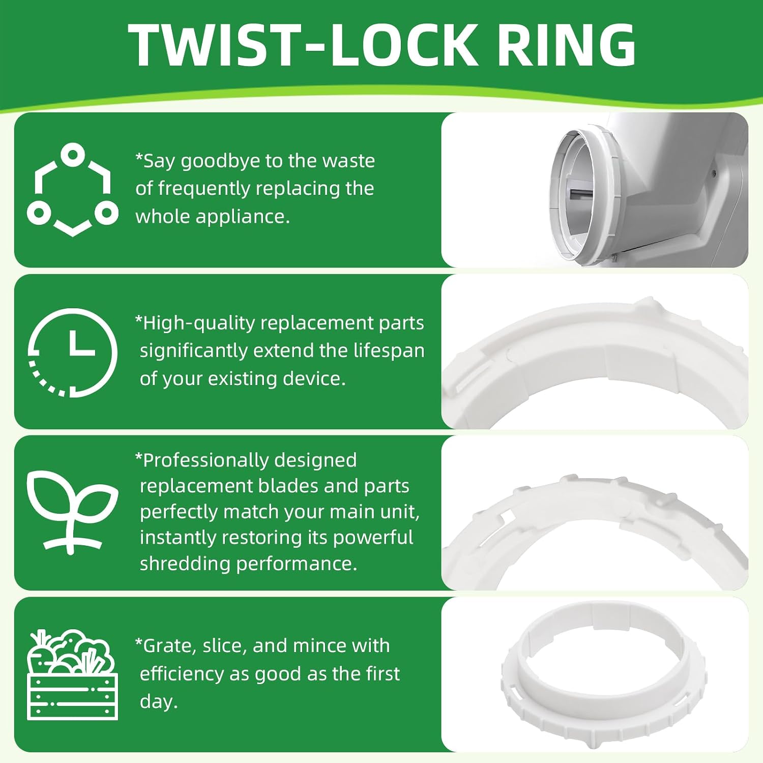 31304 Salad Shooter Blade Retaining Ring Replacement for Presto Salad Shooter Shredder Models 02910 & 02980, Cheese Slicer Blade Lock Ring