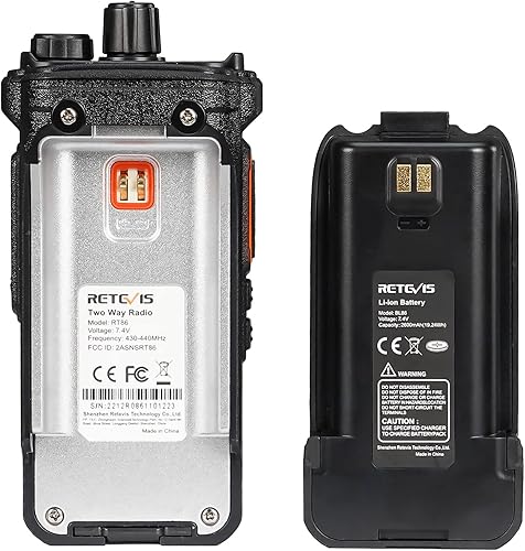 Miniatura 3 de Retevis Batería de Walkie Talkie RT86, batería original de iones de litio de 7.4 V 2600 mAh, repuesto recargable RT86 de radio bidireccional