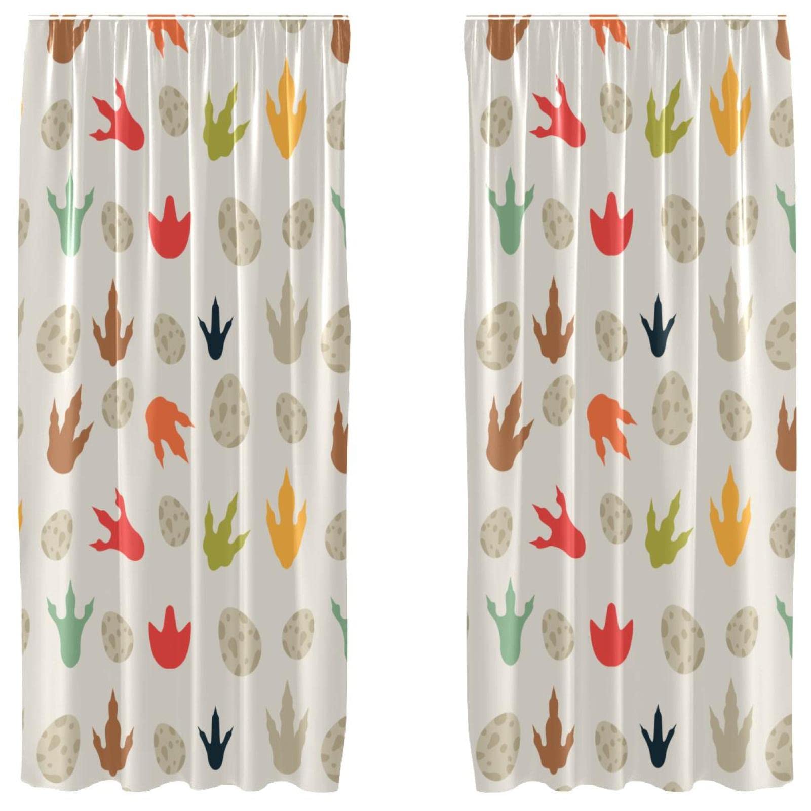 Cortinas de dinosaurios para habitación infantil (juego de 2 paneles ligeros, 55x84 pulgadas)