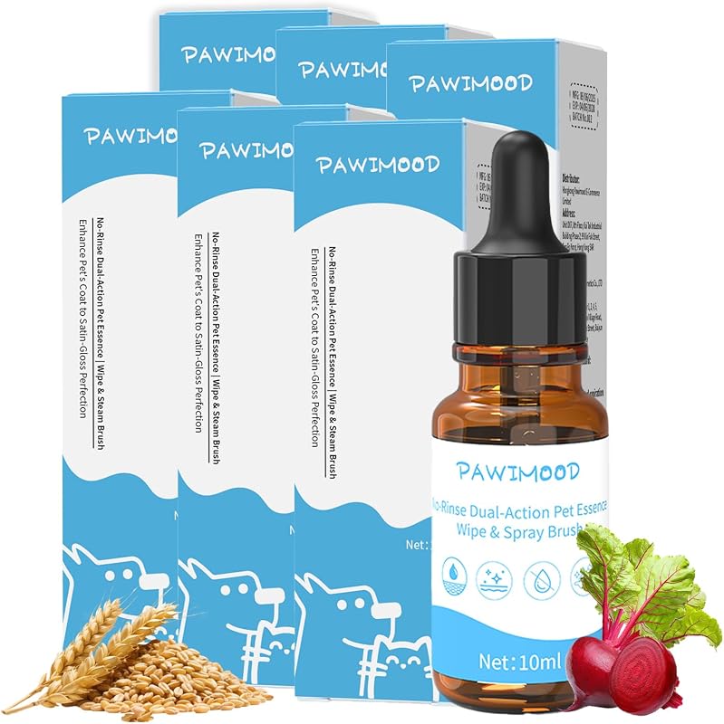 Shampoo a Seco Concentrado Pawimood para Cães e Gatos com Essência de Romã, 6 Frascos de 10 mL