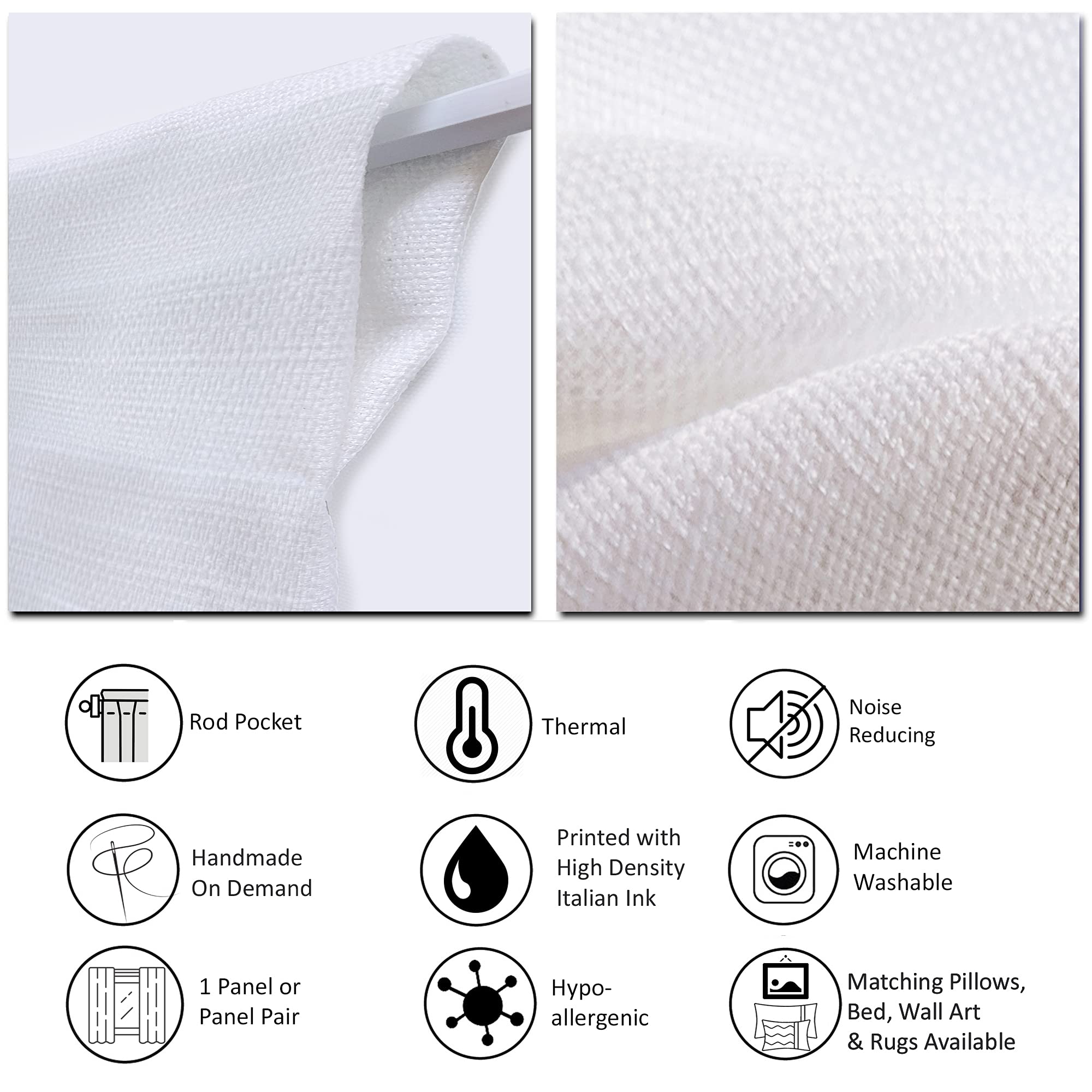 DesignQ Grunge Line Rideaux pour Chambre à Coucher, Salon, Isolation Thermique, 132 x 160 cm