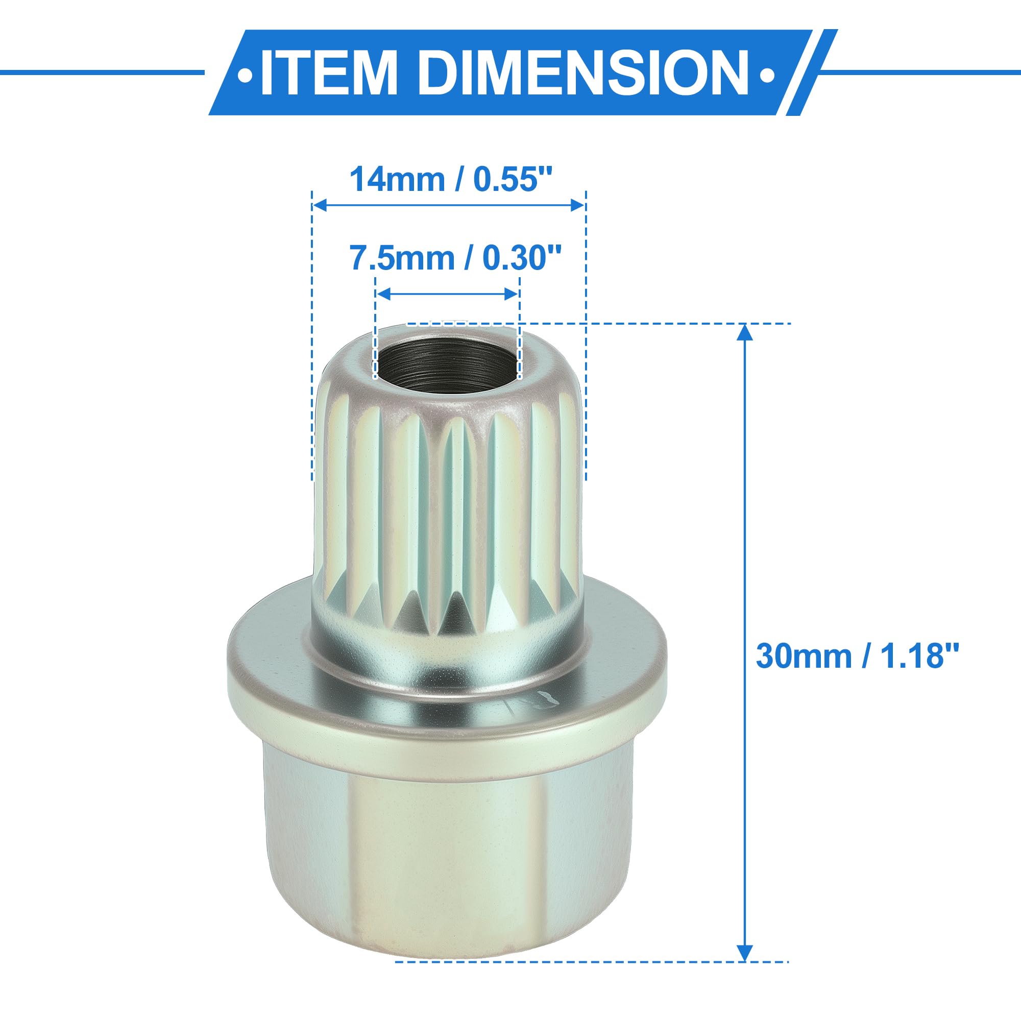 Dado di Bloccaggio Ruota Compatibile per BMW, Resistente in Lega di Acciaio Zincato 34/18PT Tono Argento Vite Antifurto Chiave di Rimozione Presa