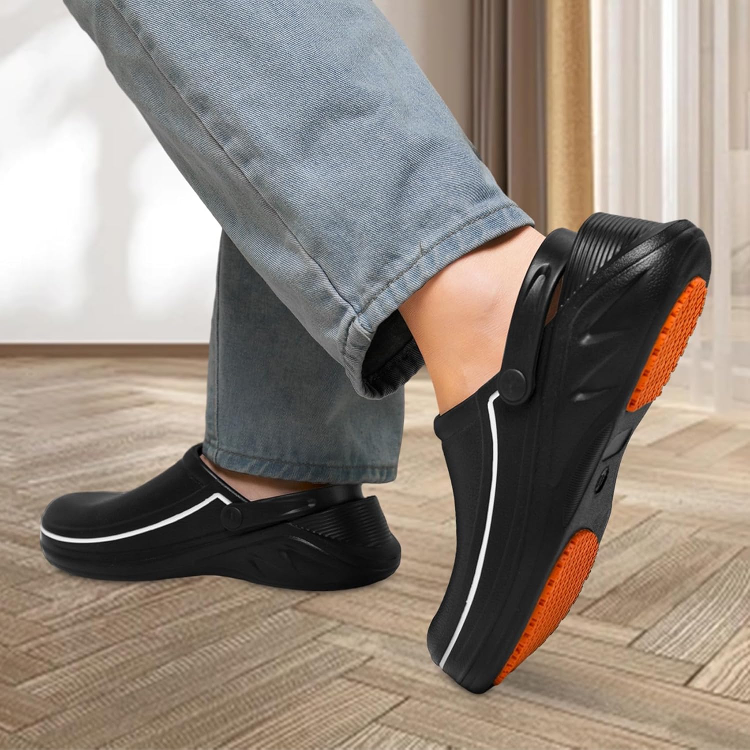 Haifago Non Slip Chef Shoes for Men Women, Kitchen Food Service Slip Resistant Work Shoe Waterproof Nursing Clogs