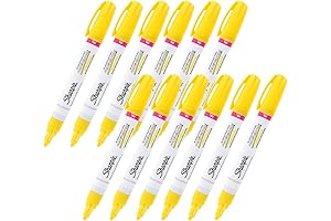 Sharpie Oil-Based Paint Marker, Medium Point, Yellow Ink, Pack of 12