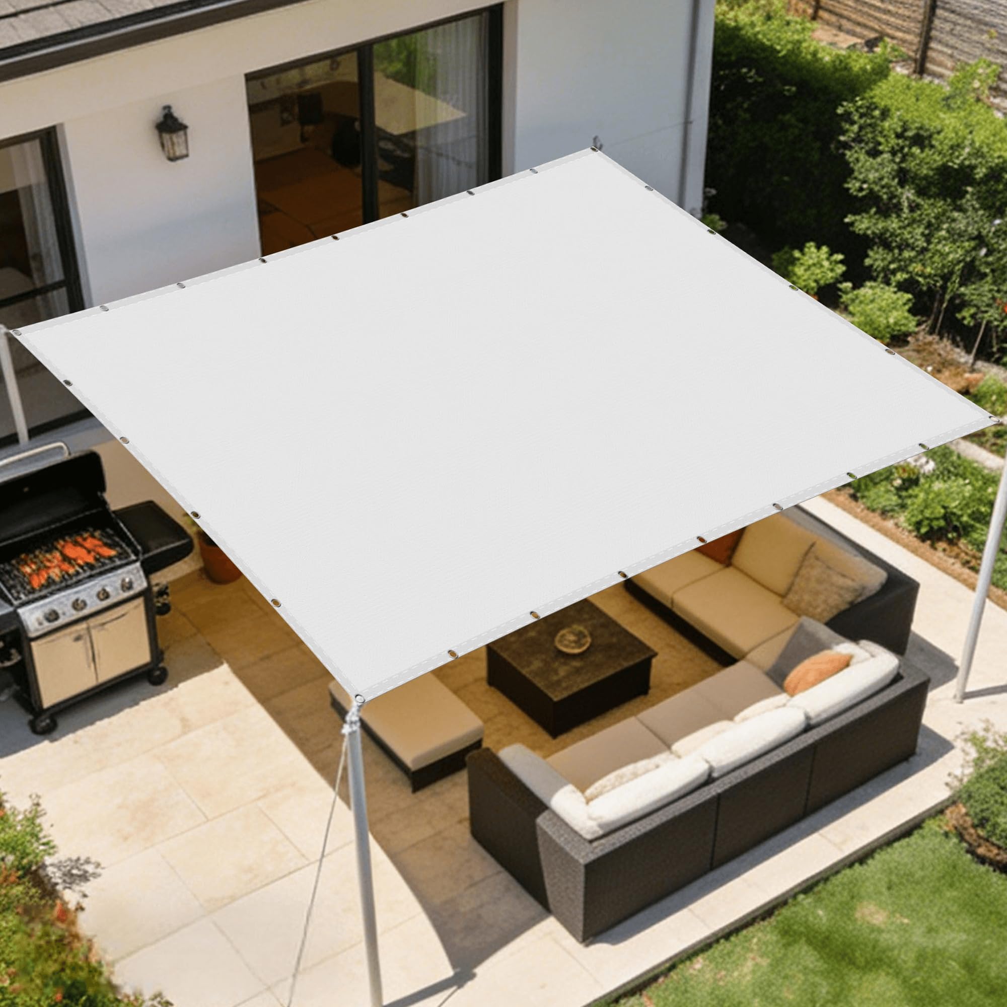 Voiles ombrages rectangulaire 2 x 3.5 m imperméable bache ombrages exterieur vent