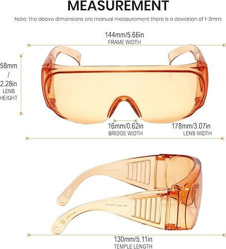 Miniatura 3 de Calabria 1003 - Gafas de seguridad de ajuste grande para hombres y mujeres, para hombres y mujeres, envolventes, tintados, antiniebla, arañazos y