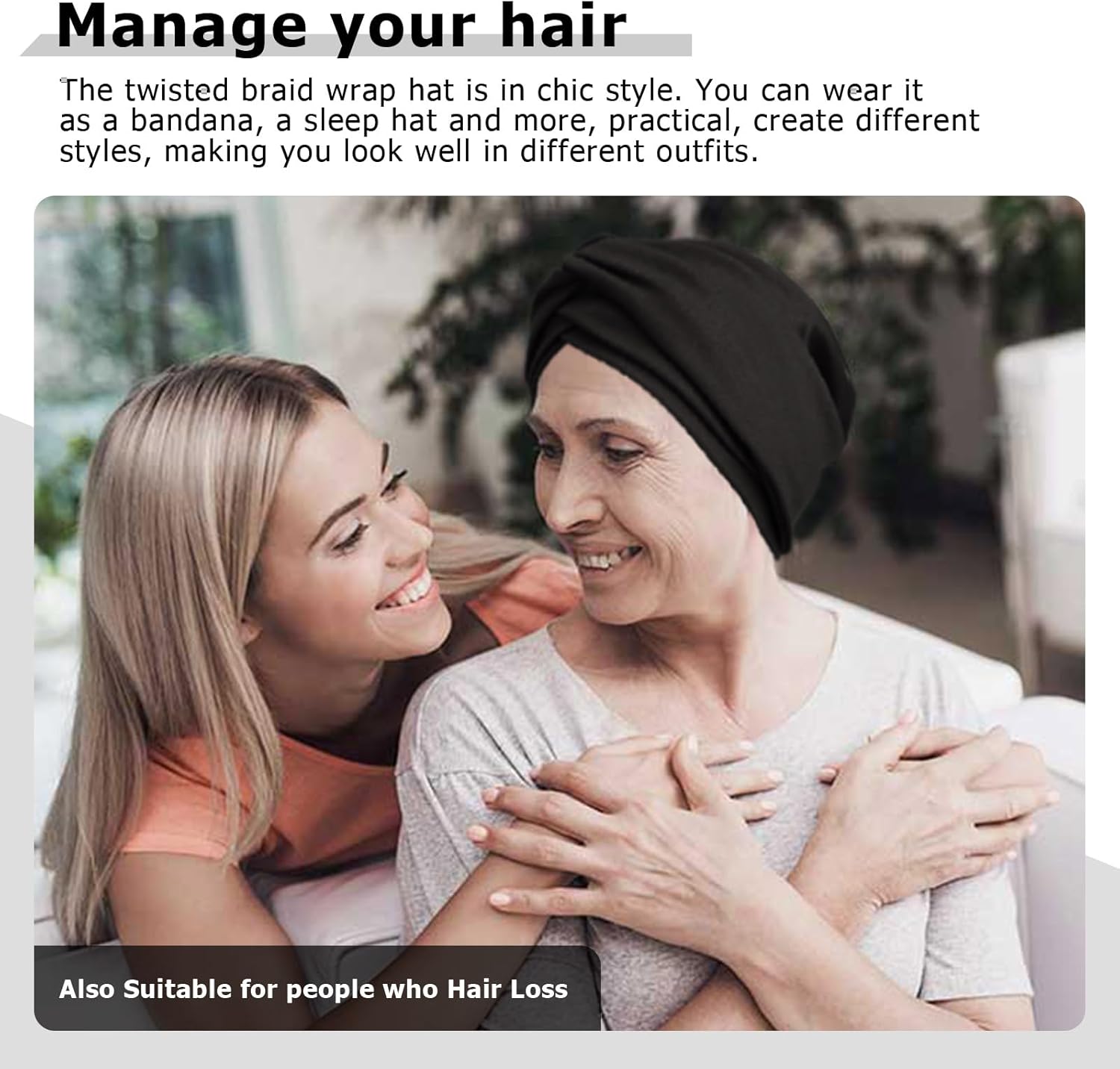 DRESHOW African Turban for Women Knotted Hairwraps for Sleeping Turban Headwraps Head Warmer Scarf for Black Women Chemo Cap - Image 5