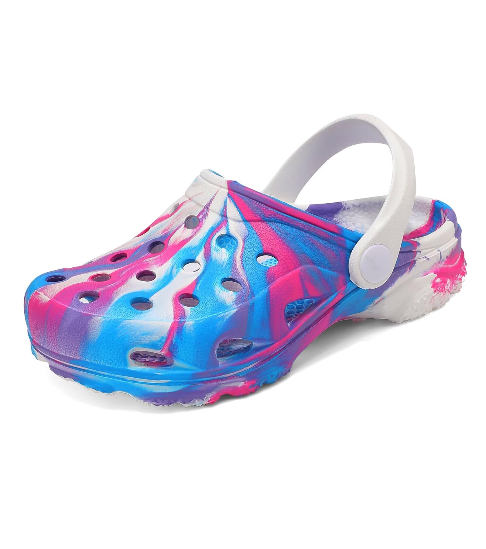 Boys and Girls Tie Dye Clogs for Kids,Unisex Eva Mules for Big Kid,Little Kid,Boy and Girl Closed Toe Slide Sandals