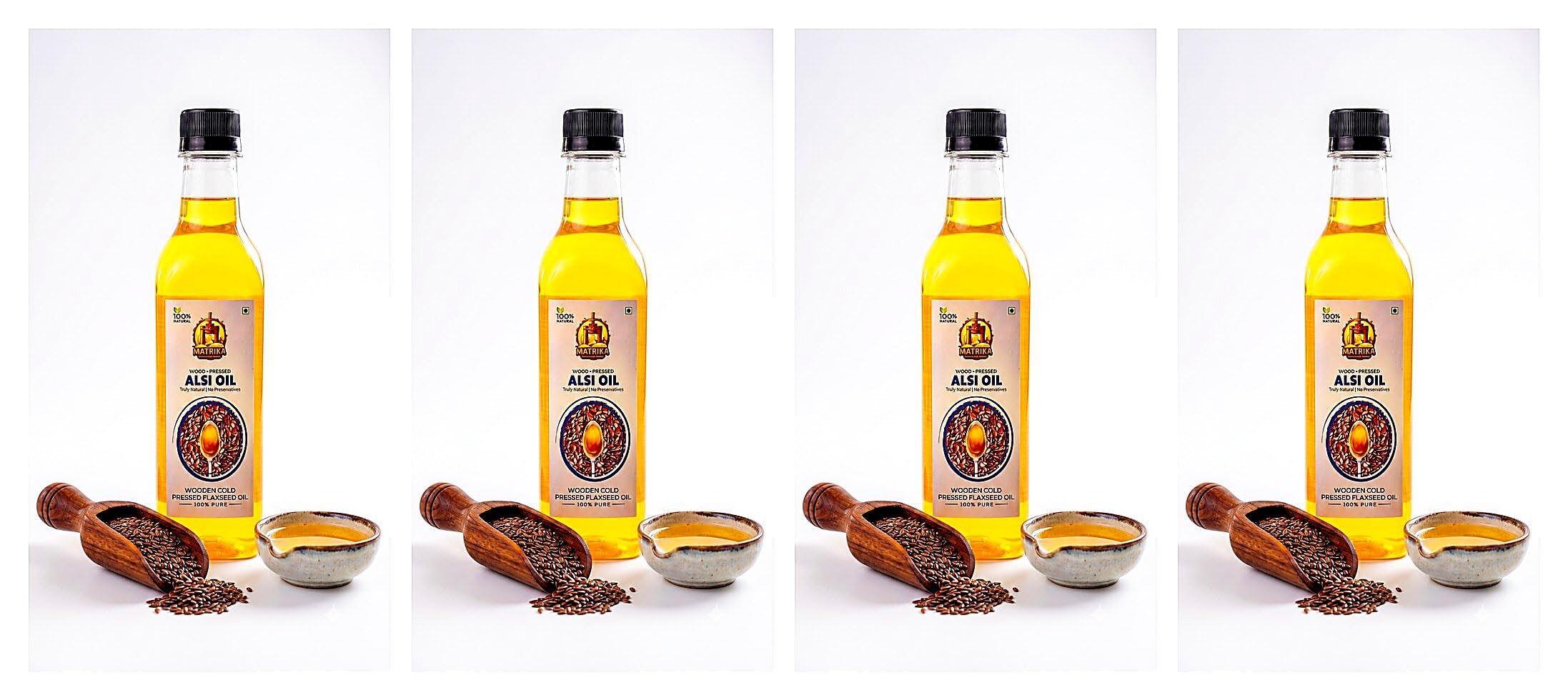 Sarv Matrikaa Wood Pressed Flaxseed Oil Alsi (Pack of 4) | 250ml | 100% Pure Cold Edible Rich in Omega 3 Fatty Acids for Heart Wellness, Joint Care & Scalp Health-image-27