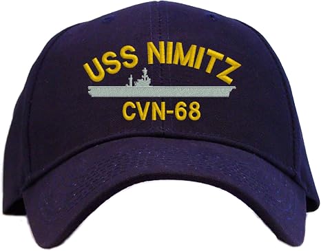 USS Nimitz CVN-68 Embroidered Baseball 
