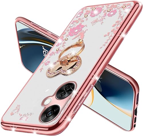 Miniatura 3 de Funda protectora para OnePlus Nord N30 5G, CE 3 Lite 5G para mujer, con purpurina, cristal suave, mariposa, corazón, floral, transparente, funda